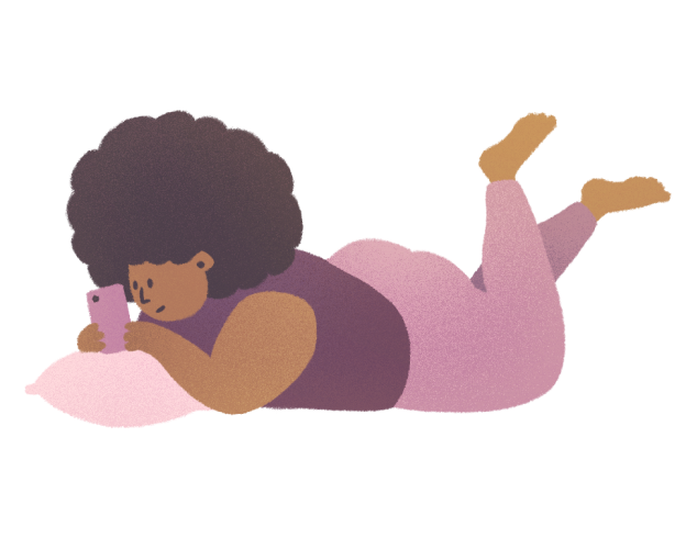 Illustration einer Person, die Ihr Smartphone benutzt.