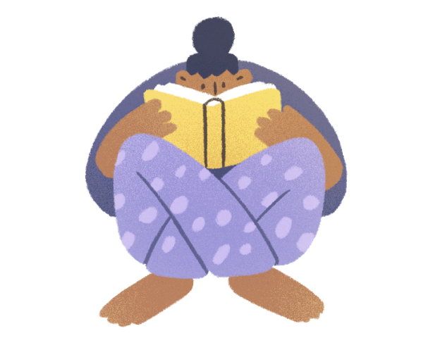 Illustration einer Person, die sich über eine Nachricht auf dem Smartphone freut.